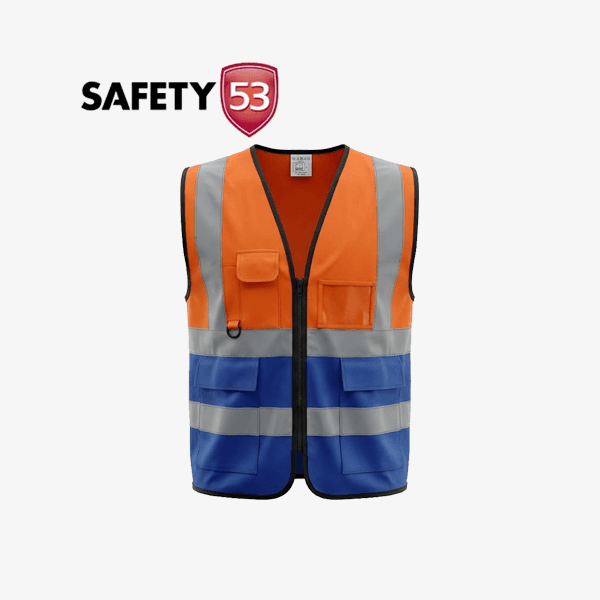 Safety Vest With Pocket (Orange/Blue)