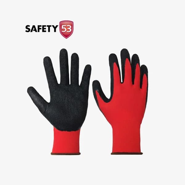 Crinkle Latex Rubber Hand Coated Safety Work Gloves