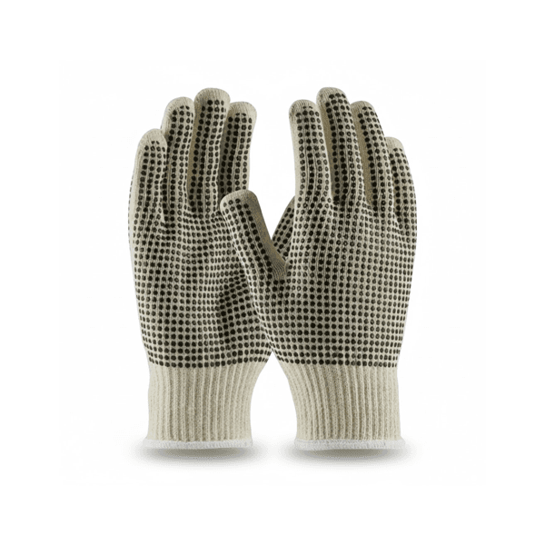 Double Side PVC Polka Dotted Knit Cotton Work Gloves